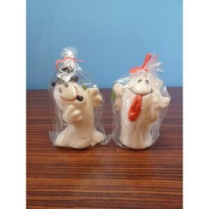 Vintage Spooky Halloween Nice Goofy GHOST 4” Candles Lot Of 2 Walmart 90's